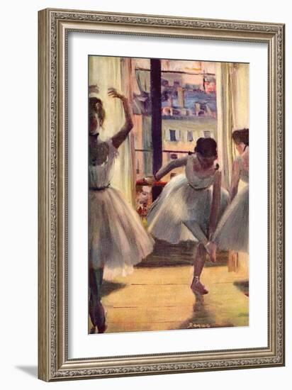 Three Dancers in a Practice Room-Edgar Degas-Framed Art Print
