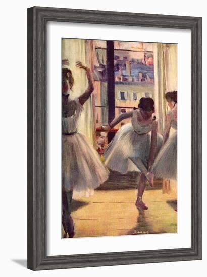 Three Dancers in a Practice Room-Edgar Degas-Framed Art Print