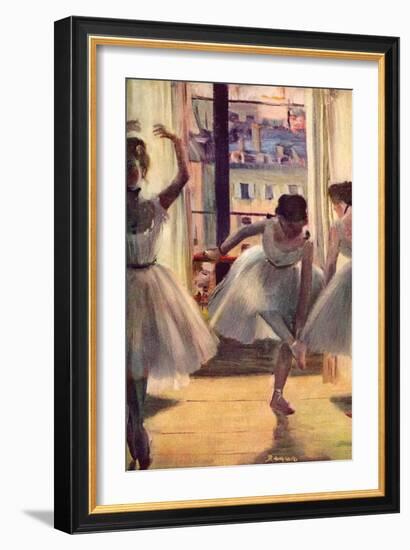 Three Dancers in a Practice Room-Edgar Degas-Framed Art Print