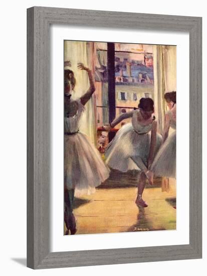 Three Dancers in a Practice Room-Edgar Degas-Framed Premium Giclee Print