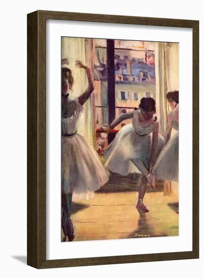 Three Dancers in a Practice Room-Edgar Degas-Framed Premium Giclee Print