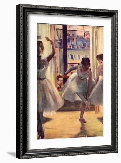 Three Dancers in a Practice Room-Edgar Degas-Framed Premium Giclee Print