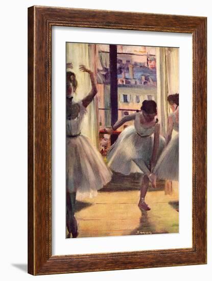 Three Dancers in a Practice Room-Edgar Degas-Framed Art Print