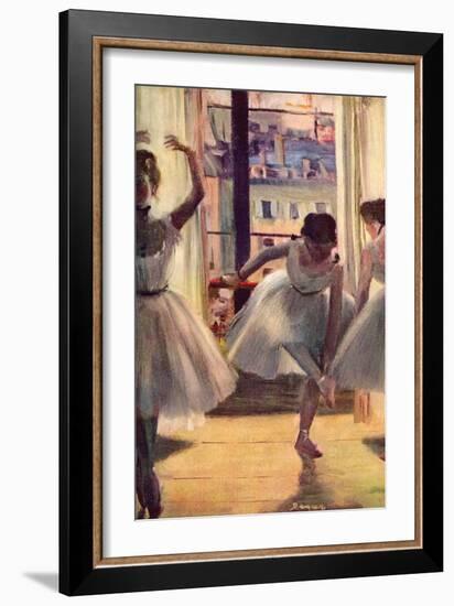 Three Dancers in a Practice Room-Edgar Degas-Framed Art Print