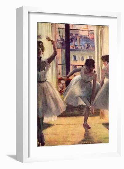 Three Dancers in a Practice Room-Edgar Degas-Framed Art Print