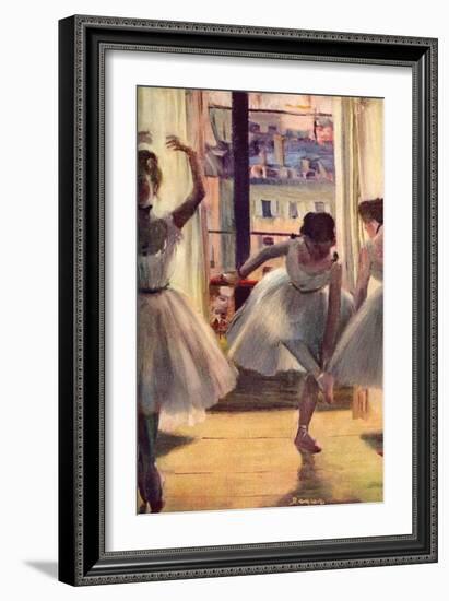 Three Dancers in a Practice Room-Edgar Degas-Framed Art Print