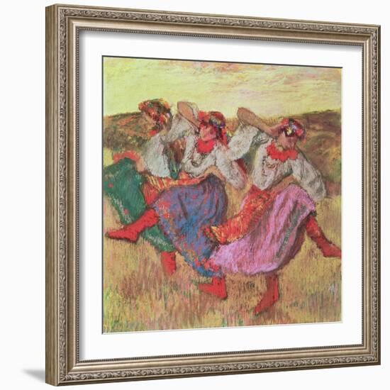 Three Dancers in Peasant Costume-Edgar Degas-Framed Giclee Print