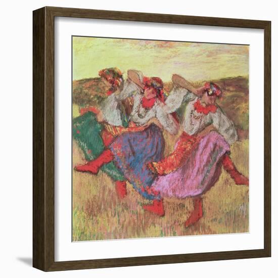 Three Dancers in Peasant Costume-Edgar Degas-Framed Giclee Print