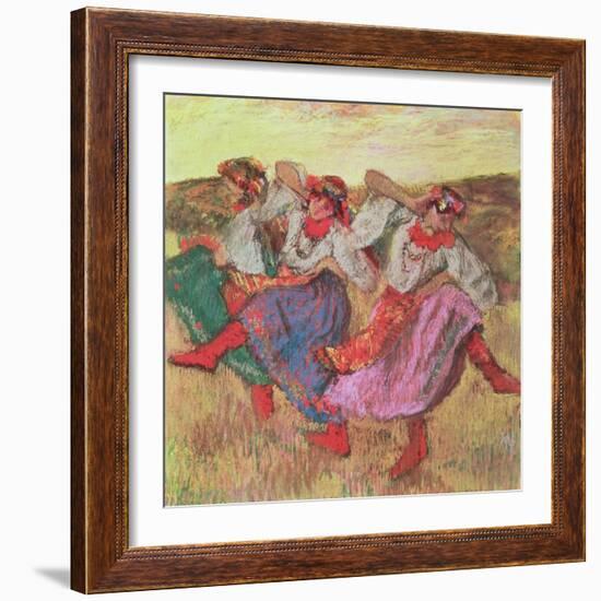 Three Dancers in Peasant Costume-Edgar Degas-Framed Giclee Print