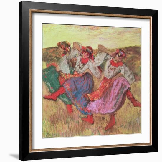 Three Dancers in Peasant Costume-Edgar Degas-Framed Giclee Print