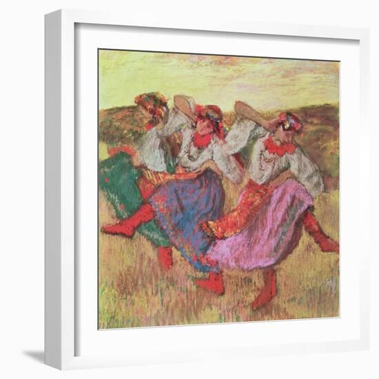 Three Dancers in Peasant Costume-Edgar Degas-Framed Giclee Print