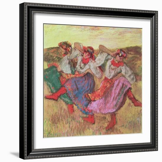 Three Dancers in Peasant Costume-Edgar Degas-Framed Giclee Print