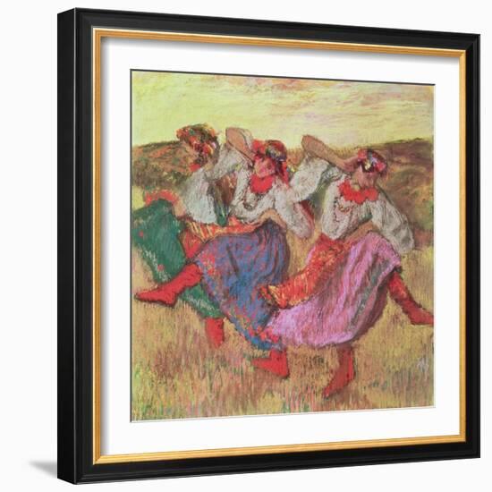 Three Dancers in Peasant Costume-Edgar Degas-Framed Giclee Print