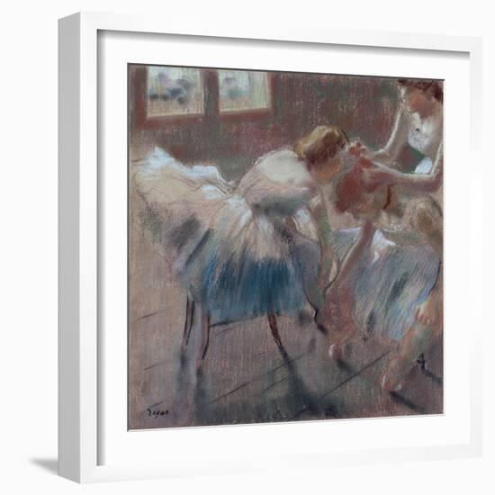 Three Dancers Preparing for Class, c.1880-Edgar Degas-Framed Giclee Print