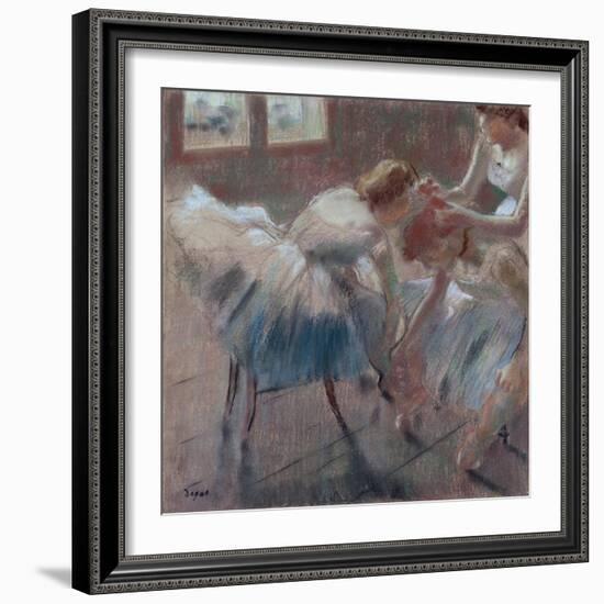 Three Dancers Preparing for Class, c.1880-Edgar Degas-Framed Giclee Print