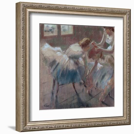 Three Dancers Preparing for Class-Edgar Degas-Framed Art Print