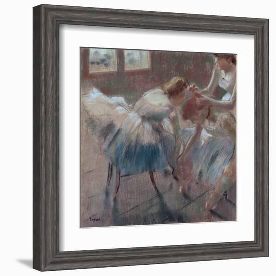 Three Dancers Preparing for Class-Edgar Degas-Framed Art Print