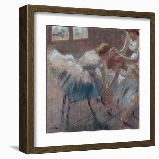 Three Dancers Preparing for Class-Edgar Degas-Framed Art Print