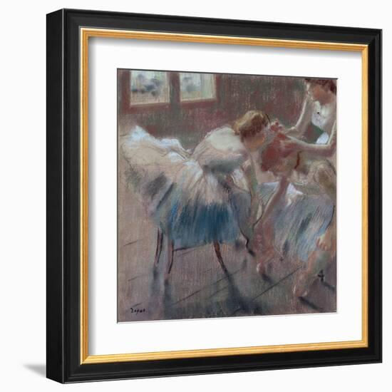 Three Dancers Preparing for Class-Edgar Degas-Framed Art Print