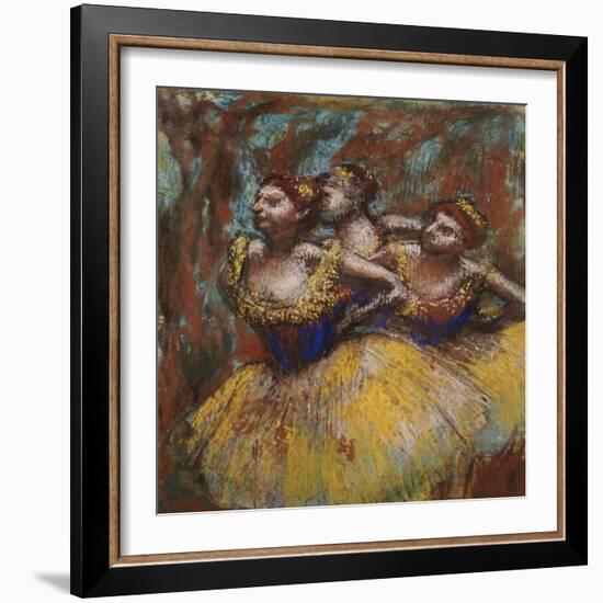 Three Dancers (Yellow Skirts, Blue Blouses)-Edgar Degas-Framed Giclee Print