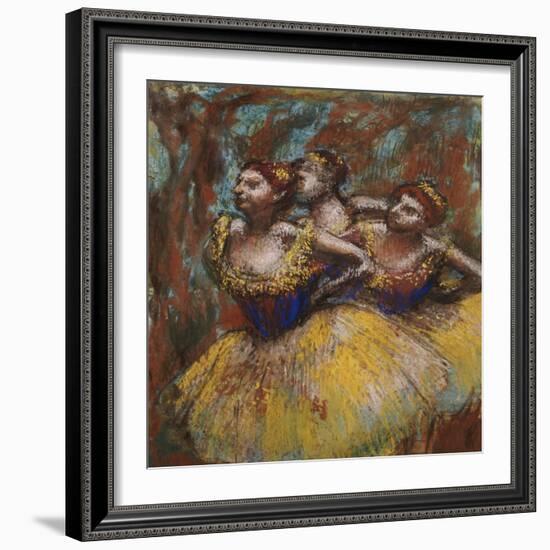 Three Dancers (Yellow Skirts, Blue Blouses)-Edgar Degas-Framed Giclee Print