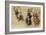 Three Dancing Figures and a Study of a Head-Leonardo da Vinci-Framed Giclee Print