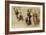 Three Dancing Figures and a Study of a Head-Leonardo da Vinci-Framed Giclee Print