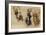 Three Dancing Figures and a Study of a Head-Leonardo da Vinci-Framed Giclee Print