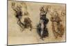 Three Dancing Figures and a Study of a Head-Leonardo da Vinci-Mounted Giclee Print