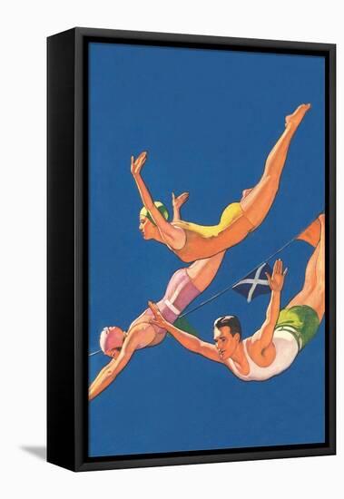 Three Divers-null-Framed Stretched Canvas