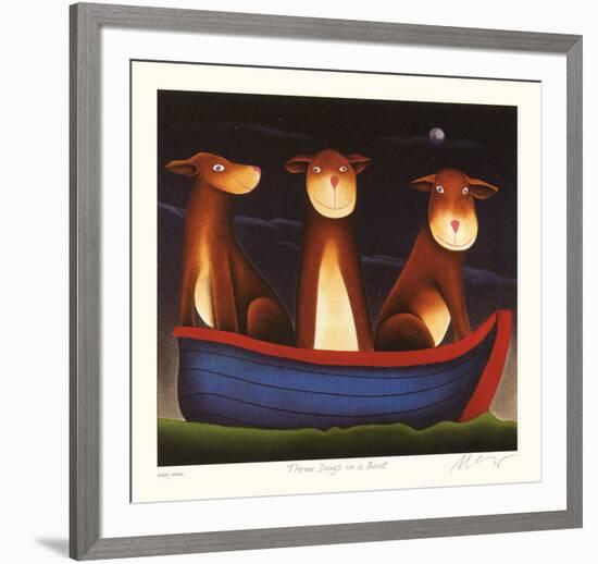 Three Dogs in a Boat-Mackenzie Thorpe-Framed Limited Edition