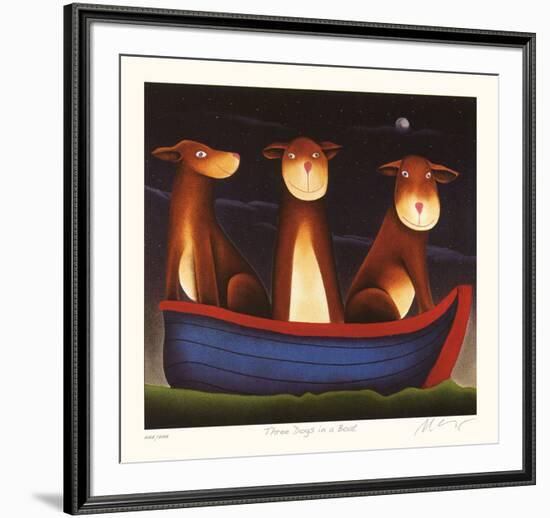 Three Dogs in a Boat-Mackenzie Thorpe-Framed Limited Edition