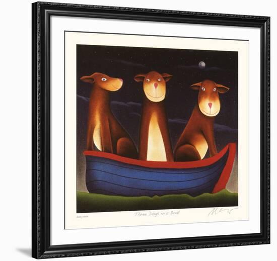 Three Dogs in a Boat-Mackenzie Thorpe-Framed Limited Edition