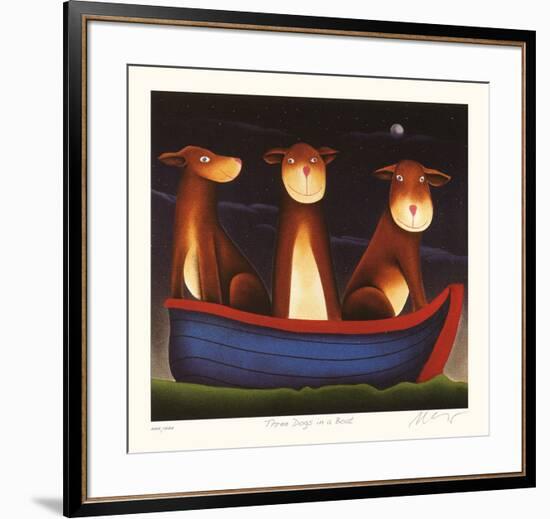 Three Dogs in a Boat-Mackenzie Thorpe-Framed Limited Edition