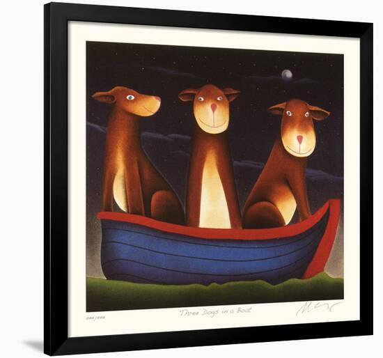 Three Dogs in a Boat-Mackenzie Thorpe-Framed Limited Edition