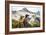 Three Dogs Sit On Top Of A Mountain In North Cascades National Park, Wa-Hannah Dewey-Framed Photographic Print