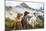 Three Dogs Sit On Top Of A Mountain In North Cascades National Park, Wa-Hannah Dewey-Mounted Photographic Print