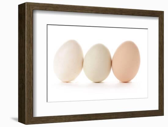 Three Eggs on White Background-Matt Freedman-Framed Photographic Print