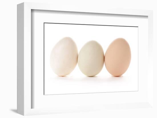 Three Eggs on White Background-Matt Freedman-Framed Photographic Print