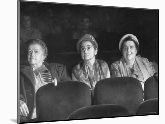 Three Elderly Ladies Watching "Carmen" in New York Theater-Yale Joel-Mounted Photographic Print