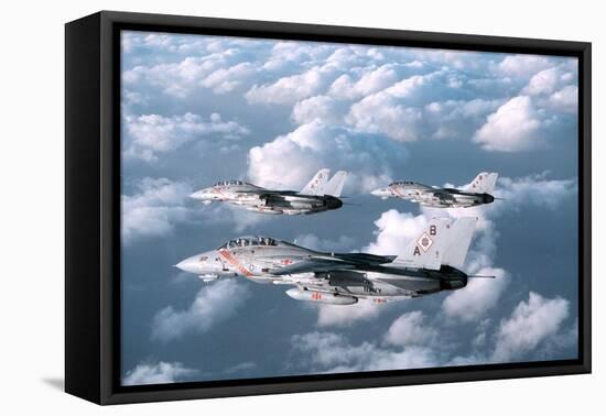 Three F-14 Tomcats Fighters Enforcing the No-Fly-Zone over Southern Iraq, 1998-null-Framed Stretched Canvas
