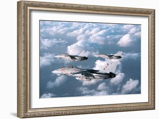 Three F-14 Tomcats Fighters Enforcing the No-Fly-Zone over Southern Iraq, 1998-null-Framed Photo