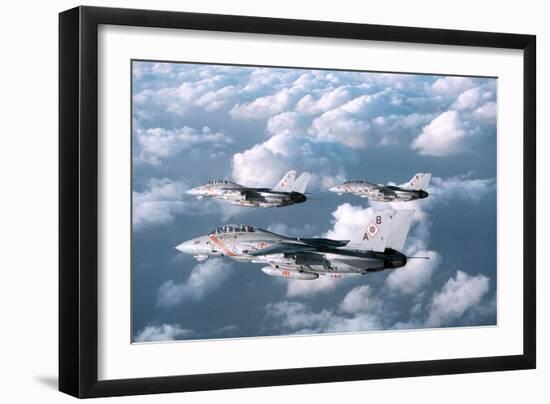 Three F-14 Tomcats Fighters Enforcing the No-Fly-Zone over Southern Iraq, 1998-null-Framed Photo