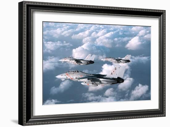 Three F-14 Tomcats Fighters Enforcing the No-Fly-Zone over Southern Iraq, 1998-null-Framed Photo