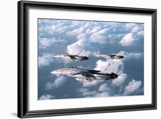 Three F-14 Tomcats Fighters Enforcing the No-Fly-Zone over Southern Iraq, 1998-null-Framed Photo