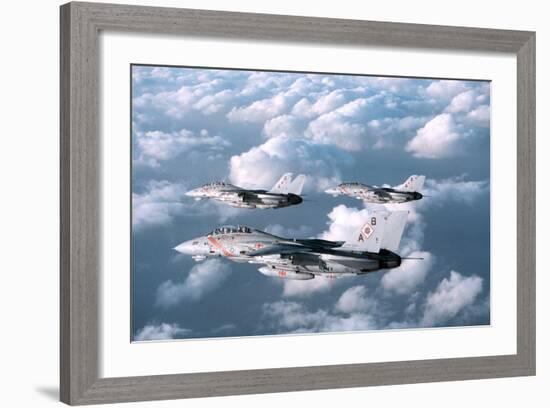 Three F-14 Tomcats Fighters Enforcing the No-Fly-Zone over Southern Iraq, 1998-null-Framed Photo