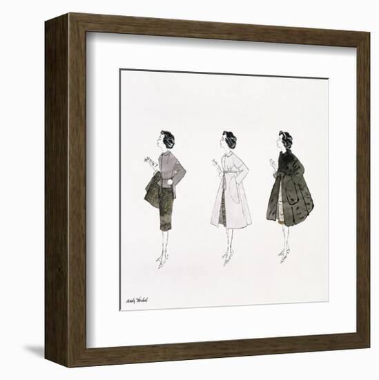 Three Female Fashion Figures, c. 1959-Andy Warhol-Framed Giclee Print