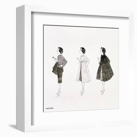 Three Female Fashion Figures, c. 1959-Andy Warhol-Framed Giclee Print