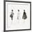 Three Female Fashion Figures, c. 1959-Andy Warhol-Framed Giclee Print