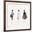 Three Female Fashion Figures, c. 1959-Andy Warhol-Framed Giclee Print